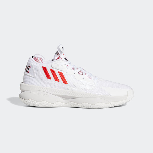 adidas DAME 8 Shoes | White-Red | Adult-Unisex stripe 3