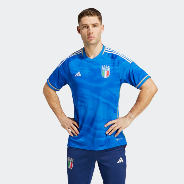 Estallar caligrafía Especificado adidas ITALY 23 HOME soccer Jersey | Blue | Men's | stripe 3 adidas