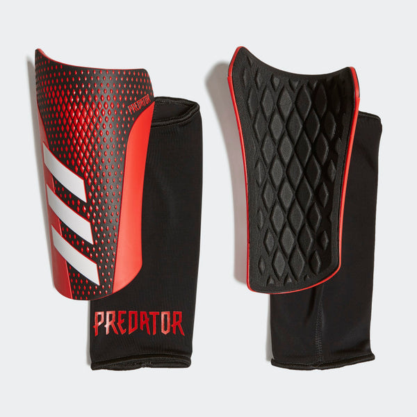 adidas PREDATOR LEAGUE Soccer Shin | Black-Red | | stripe adidas