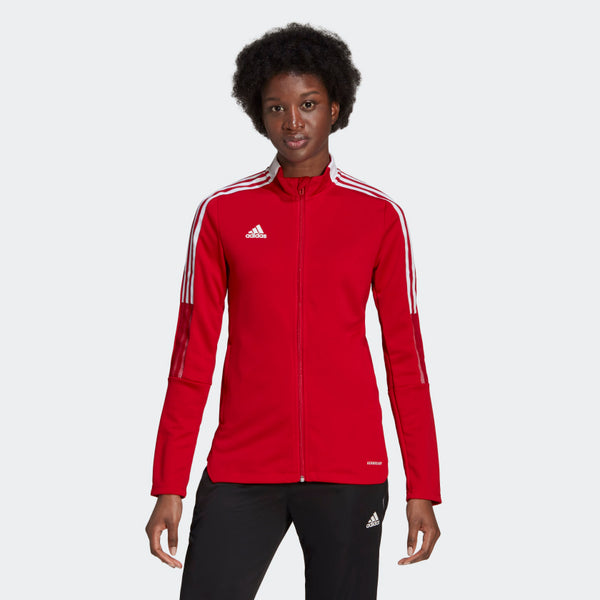 adidas TIRO 21 Track Jacket | Team Power Red | Women's | stripe 3 adidas