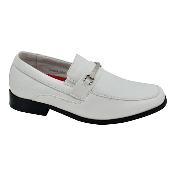 kids white loafers