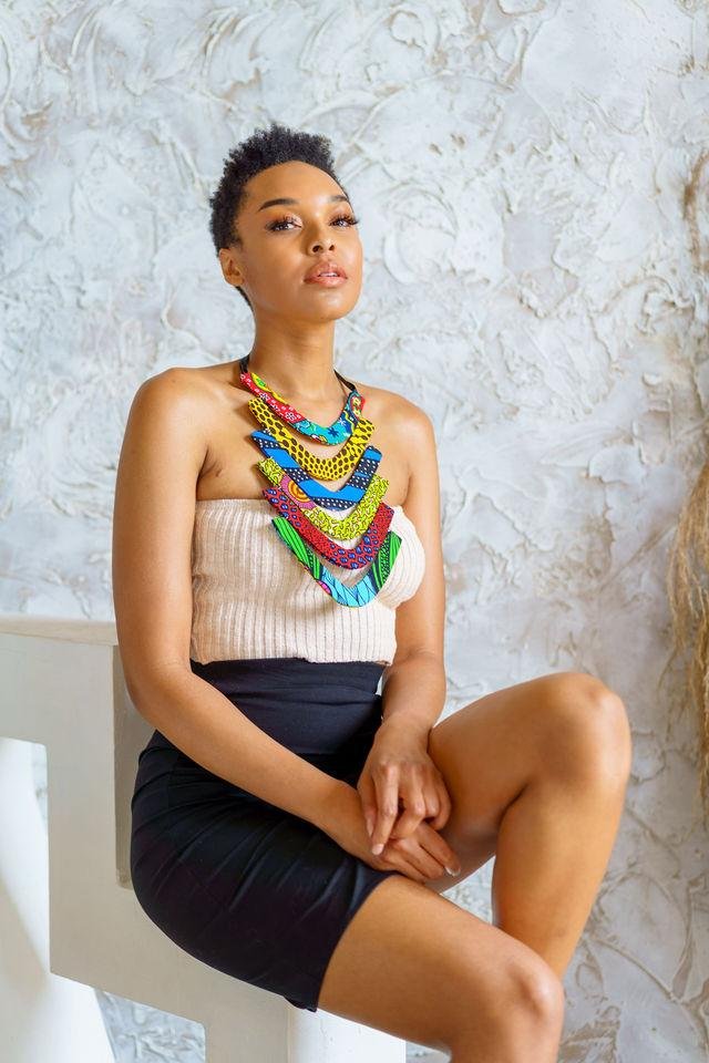 african layered necklace