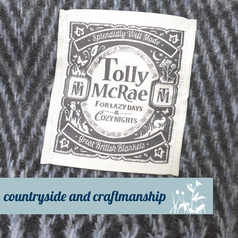 Charcoal Herringbone Blanket Label