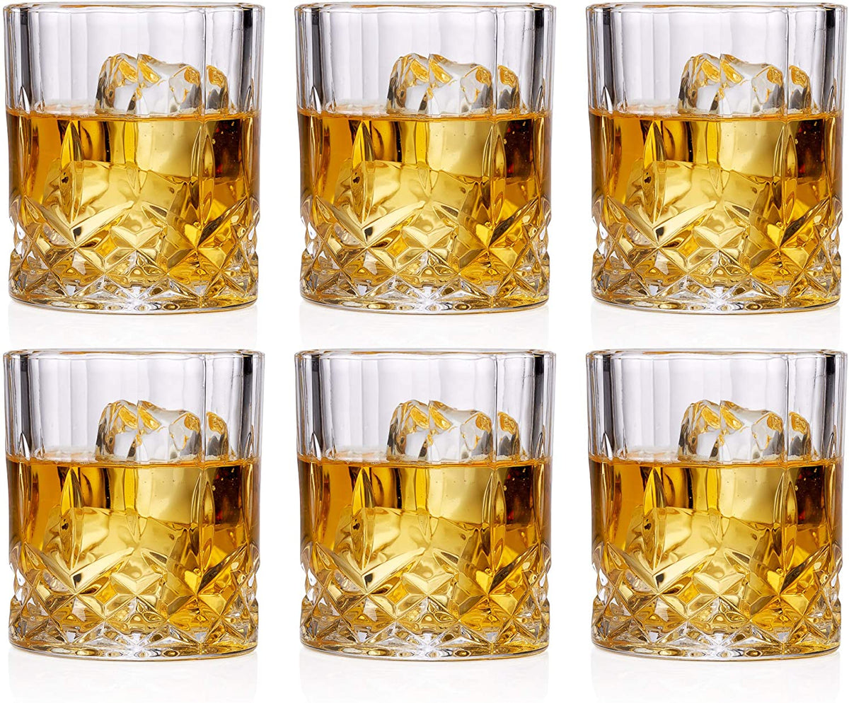 Bezrat Lead Free Crystal Double Old Fashioned Whiskey Glasses Set Of