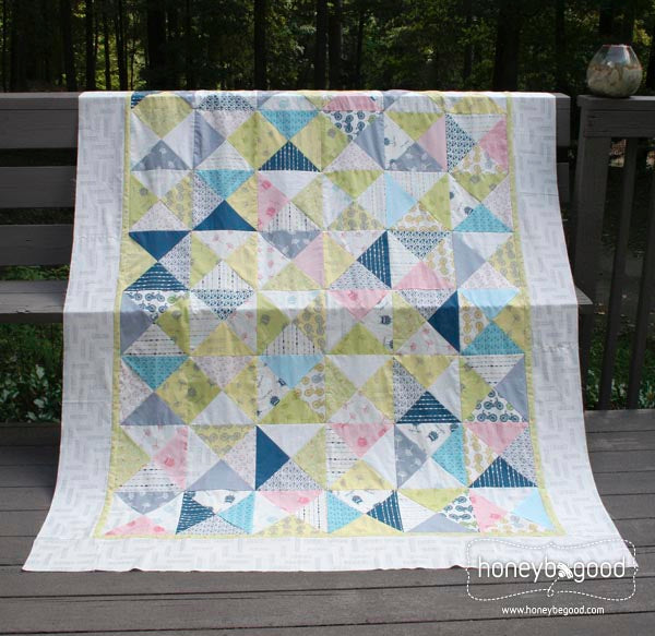 Hour Glass Quilt Kit - Little Things Organic Cotton Fabric | HoneyBeGood