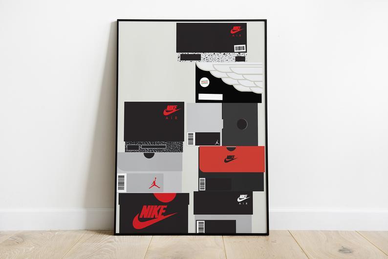 Nike Jordan Boxes Wall Art – Hyped Art