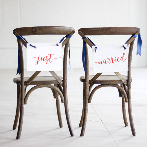 Just Married Chair Signs