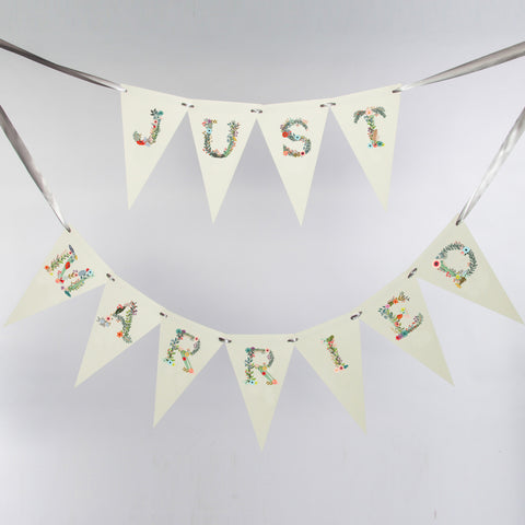 Just Married Floral Bunting