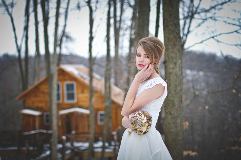 Gold Brooch Bouquet