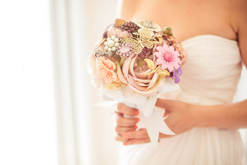 Pastel Brooch Bouquet Pink Roses