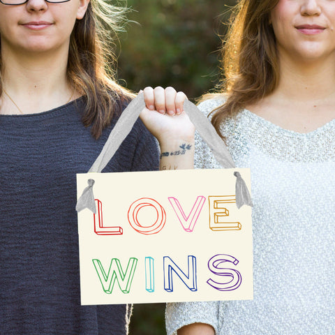 Love Wins Gay Pride Month Rainbow Banner LGBTQ+
