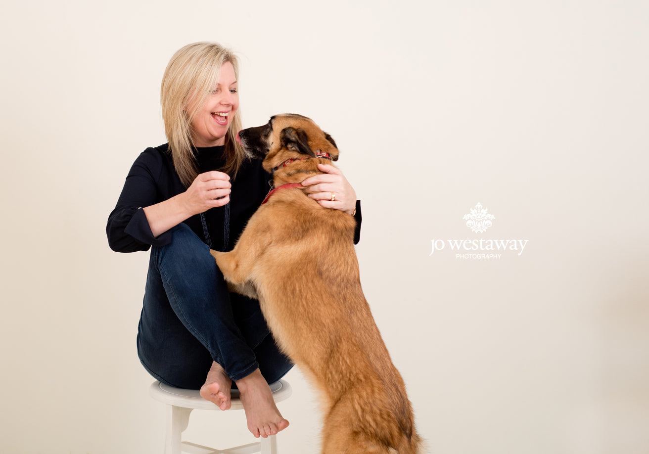The dog photo bombs - behind the scenes personal brand photos