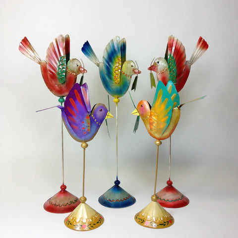 Mexican Tin Bird Candleholders