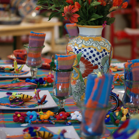 Mexican Talavera-Zinnia Folk Arts