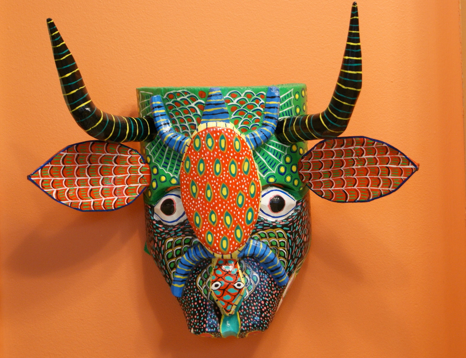 Wooden Ocumicho Mask Folk Art