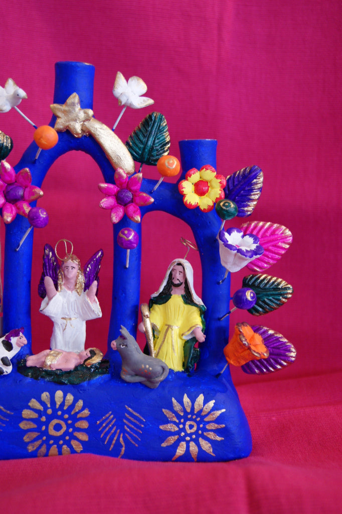 Metepec Nativity Tree of LIfe, Mexican folk art