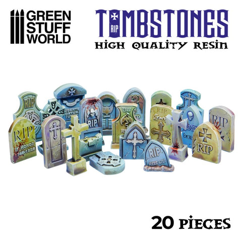 Image of GREEN STUFF WORLD 20x Gravestones Resin Set