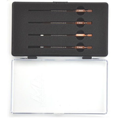 Image of ARROWMAX Power Tool Tip Set 4 Pieces With Plastic Case