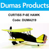 DUMAS 219 Curtiss P-6E Hawk Walnut Scale 17.5" Wingspan Rubber Powered