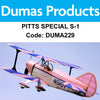 DUMAS 229 Pitts Special S-1 Walnut Scale 18" Wingspan Rubber Powered