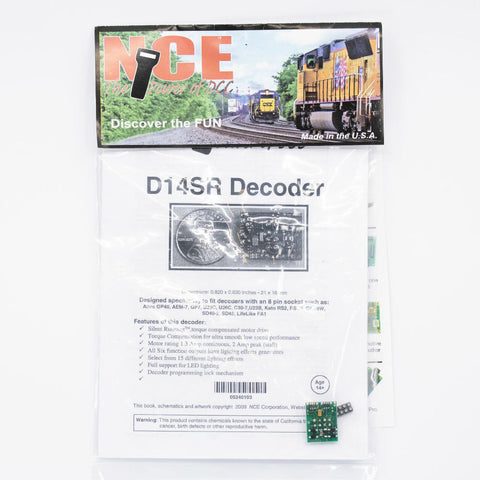 NCE HO Decoder 3" Wire D14SRP/4FN 1A