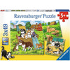 RAVENSBURGER Cats and Dogs Puzzle 3x49pce