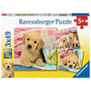 RAVENSBURGER Cute Puppy Dogs Puzzle 3x49pce