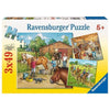 RAVENSBURGER A Day with Horses Puzzle 3x49pce