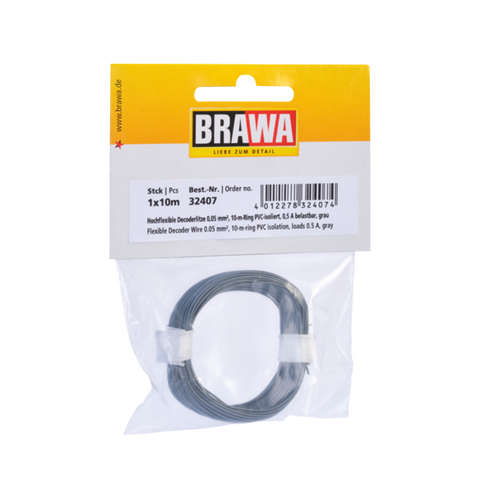 BRAWA Flexible Decoder Wire, 0.05 mm², Grey