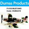 DUMAS 218 P-51B Mustang Walnut Scale 17.5" Wingspan Rubber Powered