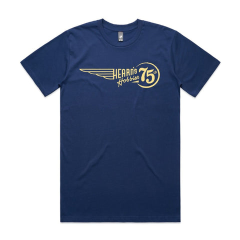 HEARNS HOBBIES 75th Anniversary T-Shirt (Cobalt) Extra Large