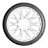 GRP 1/8 GT - T04 Slick - XB2 ExtraSoft - Mounted on New 20 Spoked Rigid White Wheel - 1 Pair