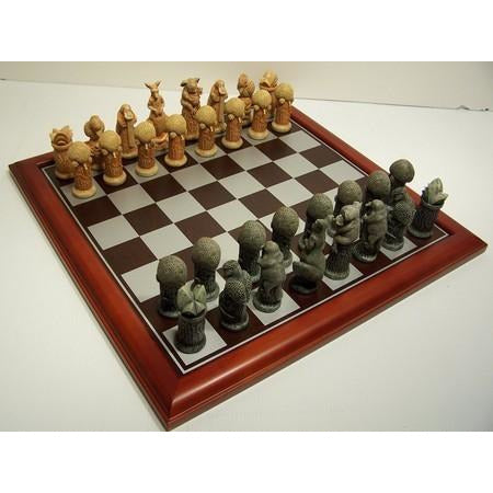 Hand Paint Chess Set - Australiana Chess Pieces, Boxed, 75mm with Board