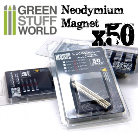 GREEN STUFF WORLD Neodymium Magnets 3 x 1mm - SET x50 (N35)