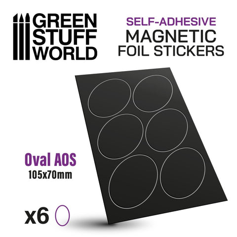 GREEN STUFF WORLD Oval Magnetic Sheet Self-Adhesive - 105x7