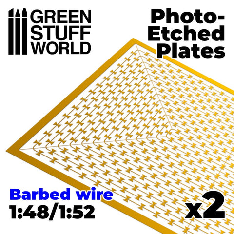 Image of GREEN STUFF WORLD Photo-etched Plates - Barbed Wire