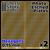 GREEN STUFF WORLD Photo-etched Plates - Hexagons - Size M (