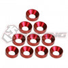 3RACING Alloy M4 Countersink Washer (10) Red