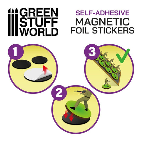 GREEN STUFF WORLD Oval Magnetic Sheet Self-Adhesive - 105x7