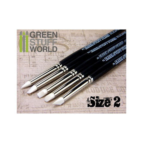 GREEN STUFF WORLD Colour Shapers Brushes Size 2 - White Sof