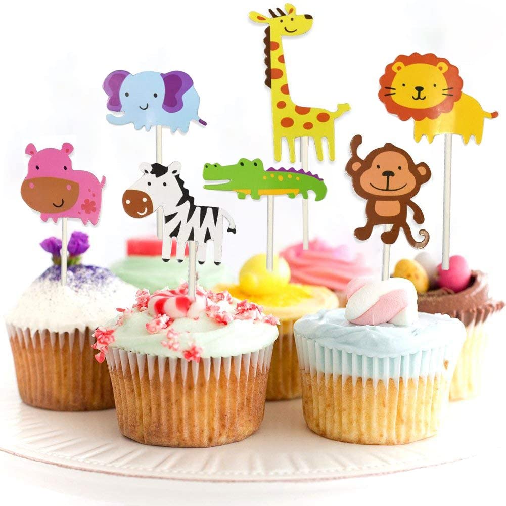 Cute Zoo/Jungle Themed Animal Cake Cupcake Toppers – JINMURY