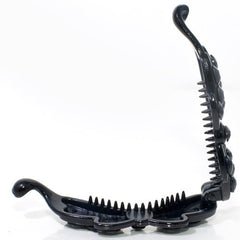 Small Black Banana Clip with Studded Design
