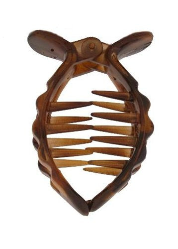 Open Fish Ponytail Clincher With Spring In Tortoise Shell For Pony