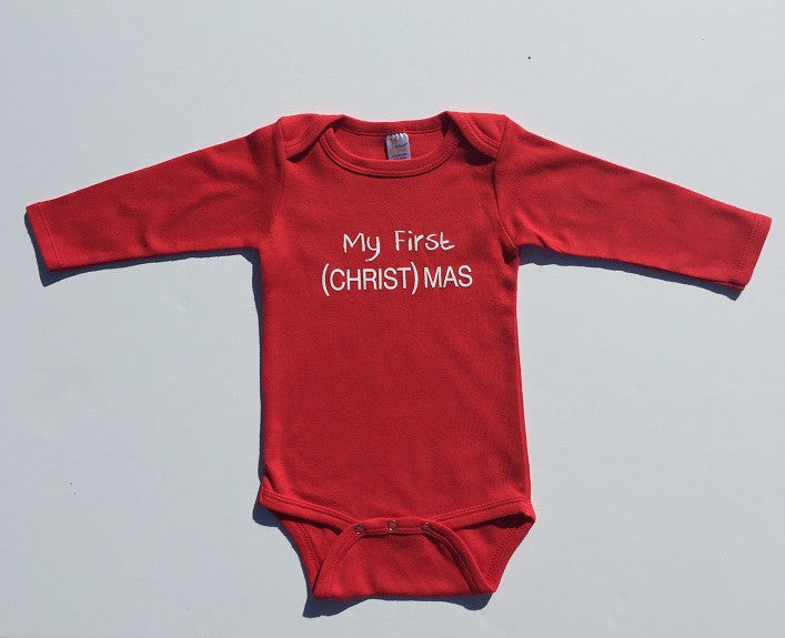 red long sleeve onesie baby