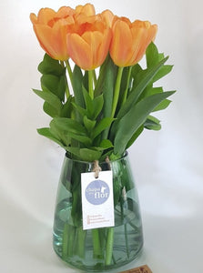 Arreglo de 10 Tulipanes naranjas