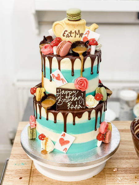 Alice in Wonderland Two-Tiered Cake