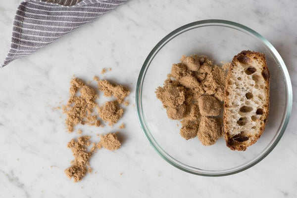 Baking Hack: Soften brown sugar with a slice of bread