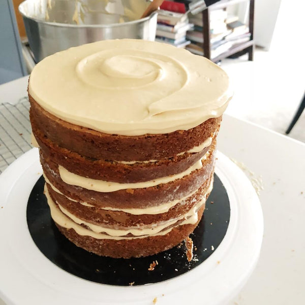 Best Coffee Cake Recipe - naked cake with coffee cream cheese frosting