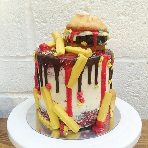 Burger and Chips Cake by Anges