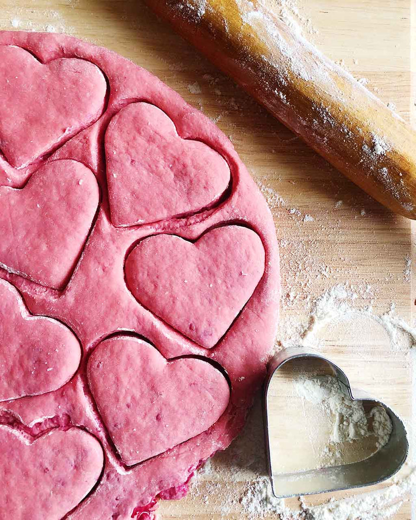 Heart Shaped Raspberry Scone Recipe - cut